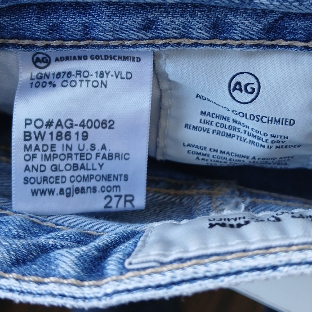 AG The Phoebe Patchwork Tapered Leg Jeans Women's 27 - Picture 5 of 6